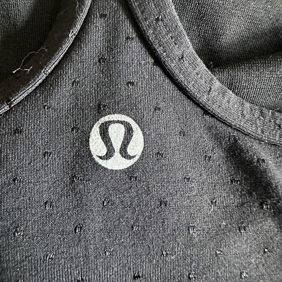 Lululemon 8 Black with polka dot texture Strappy Tank Top - Picture 5 of 6